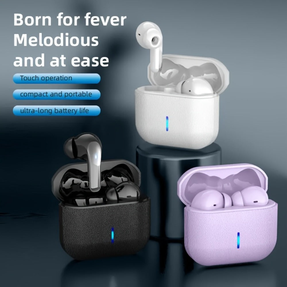 Bass Stereo Wireless Earphones Bluetooth 5.4, 40-Hour Playtime In-Ear Earbuds with Noise Cancelling Mic & LED Display, Touch Control Type-C Charging, Compatible with Laptop Tablet Phone, Sport Exercise