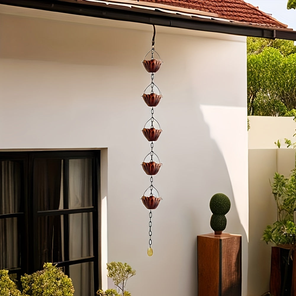 Rain Chain | Metal Flower Downspout Diverter Garden Patio House Decor