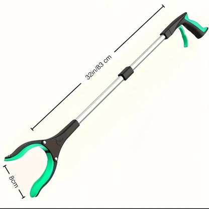 Foldable Grabber Reacher 32-Inch Heavy Duty with Extendable Arm & Anti-Slip Grip - Portable Lightweight Reach Tool for Elderly, Disabled, Home, Office & Outdoor Hard-to-Reach Areas, Ceiling & Shelves