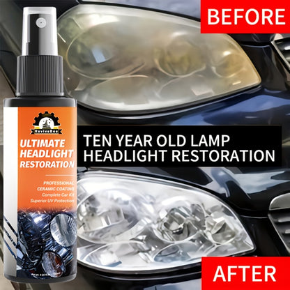 Car Headlight Restoration Kit – Removes Yellowing & Scratches, Restores Lens Clarity, Chemical-Free Physical Polish Cleaning Solution, Universal for All Vehicles, 1 Bottle