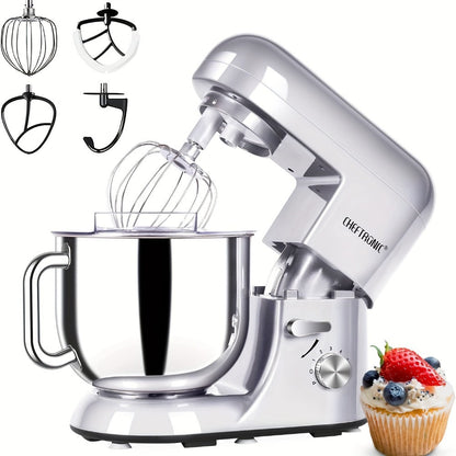 Electric Stand Mixer 7QT 650W – CHEFTRONIC Tilt-Head Dough Mixer with 6 Speeds, Dough Hook, Whisk & Beaters, Splash Guard for Bread, Cake, Pizza, Cookie & More