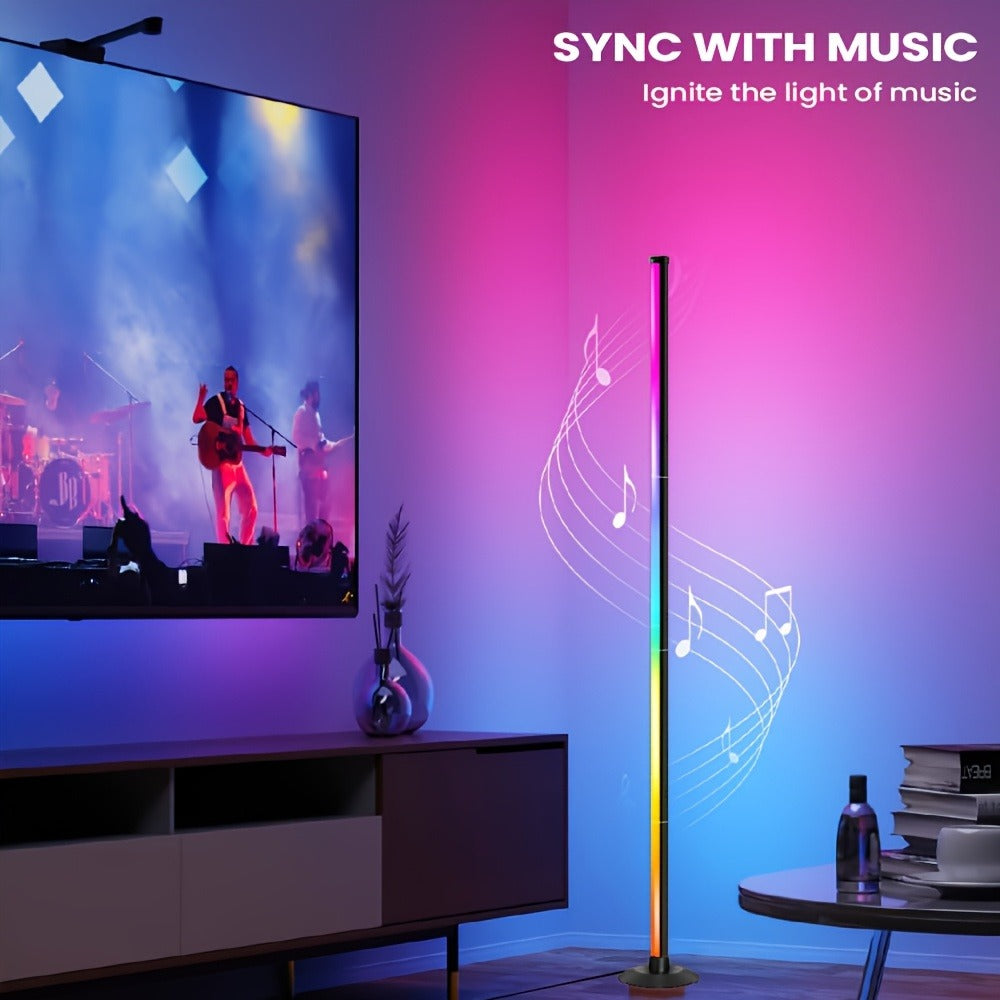 RGBICB Smart LED Floor Lamp App & Remote Control – Intelligent Mood Atmosphere Backlight Modern Design for Home Office Gaming Study Bedroom Holiday Gift 1 or 2 Pack