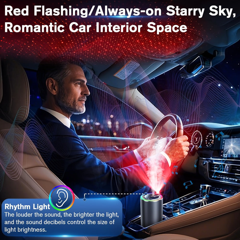 Car Air Freshener Starry-Light Rechargeable Diffuser with 11 One- and Three-Bottle Fragrance Bundle Options