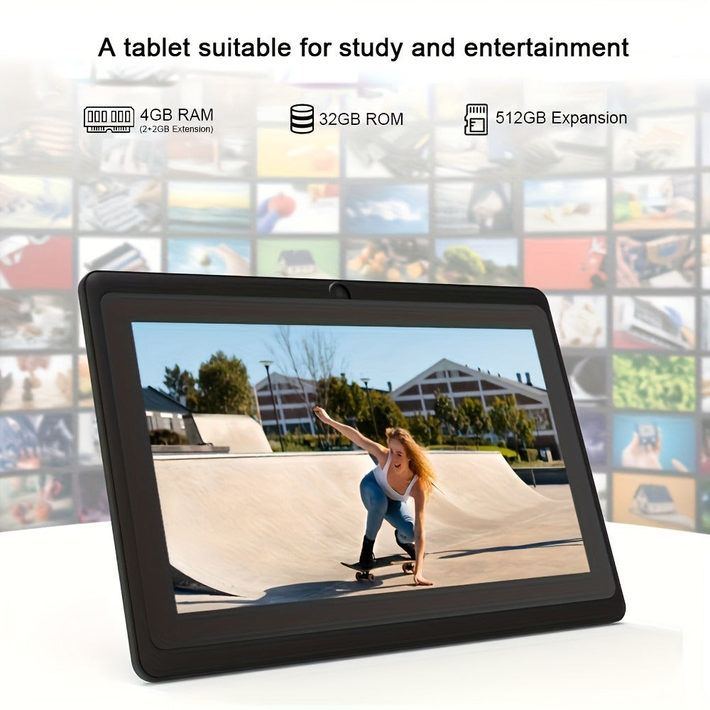 Android Tablet 7-Inch with Android 14, 32GB Internal Storage, Quad-Core CPU and Protective Case Choices