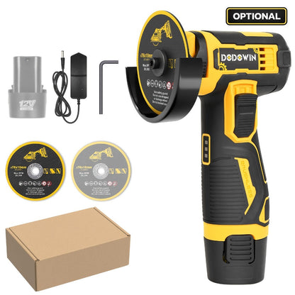 Power Tools DODOWIN 12V Mini Cordless Angle Grinder with 19,500 and 5,000 RPM Modes and Battery Options