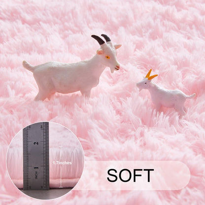 Area Rug, Round Shaggy Plush Carpet in Seven Colors and 4-, 5- or 6-Foot Diameters with Spot-Clean Care