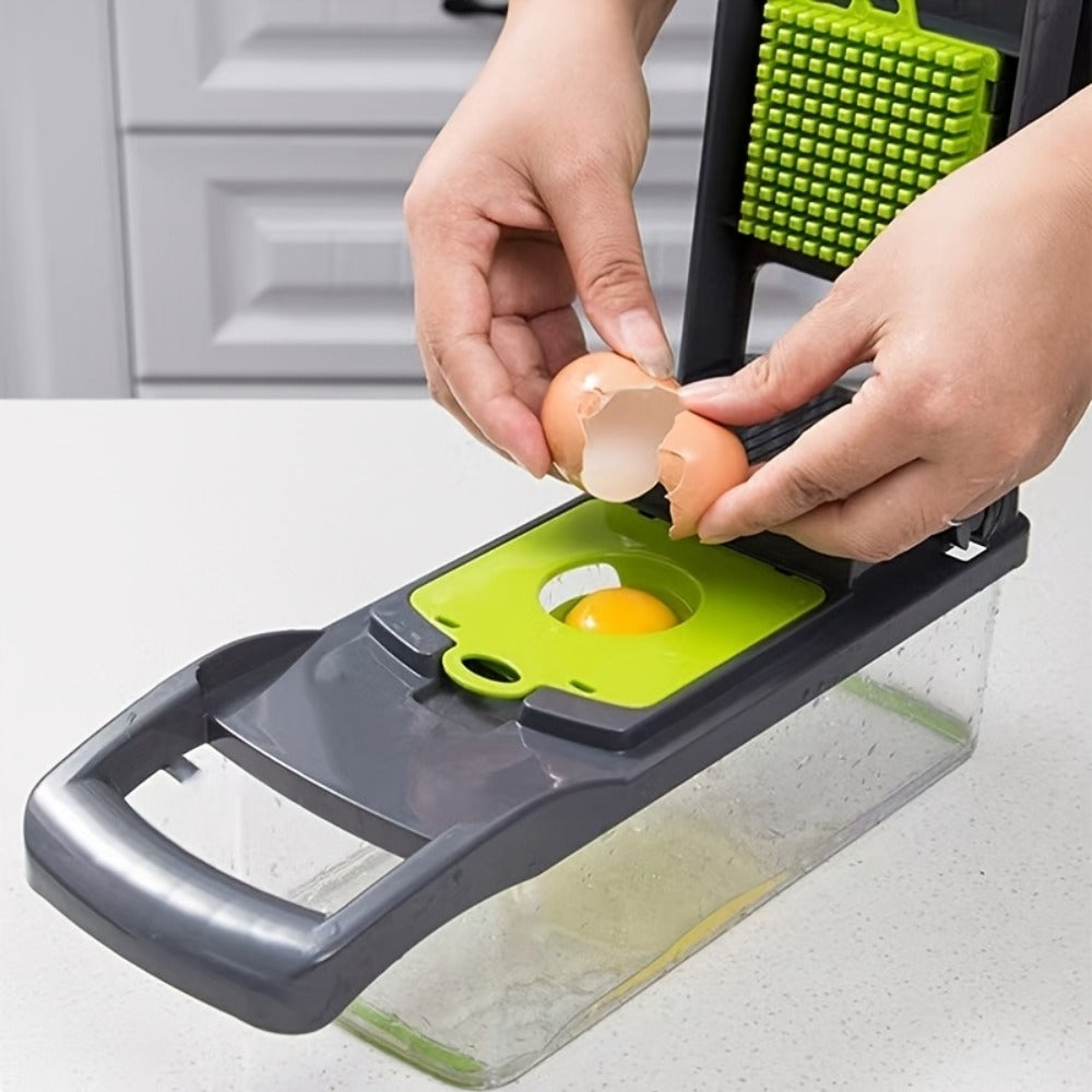14-in-1 Vegetable Chopper and Grater with Clear Collector, Egg Separator and Upgraded Grater Checkout Option