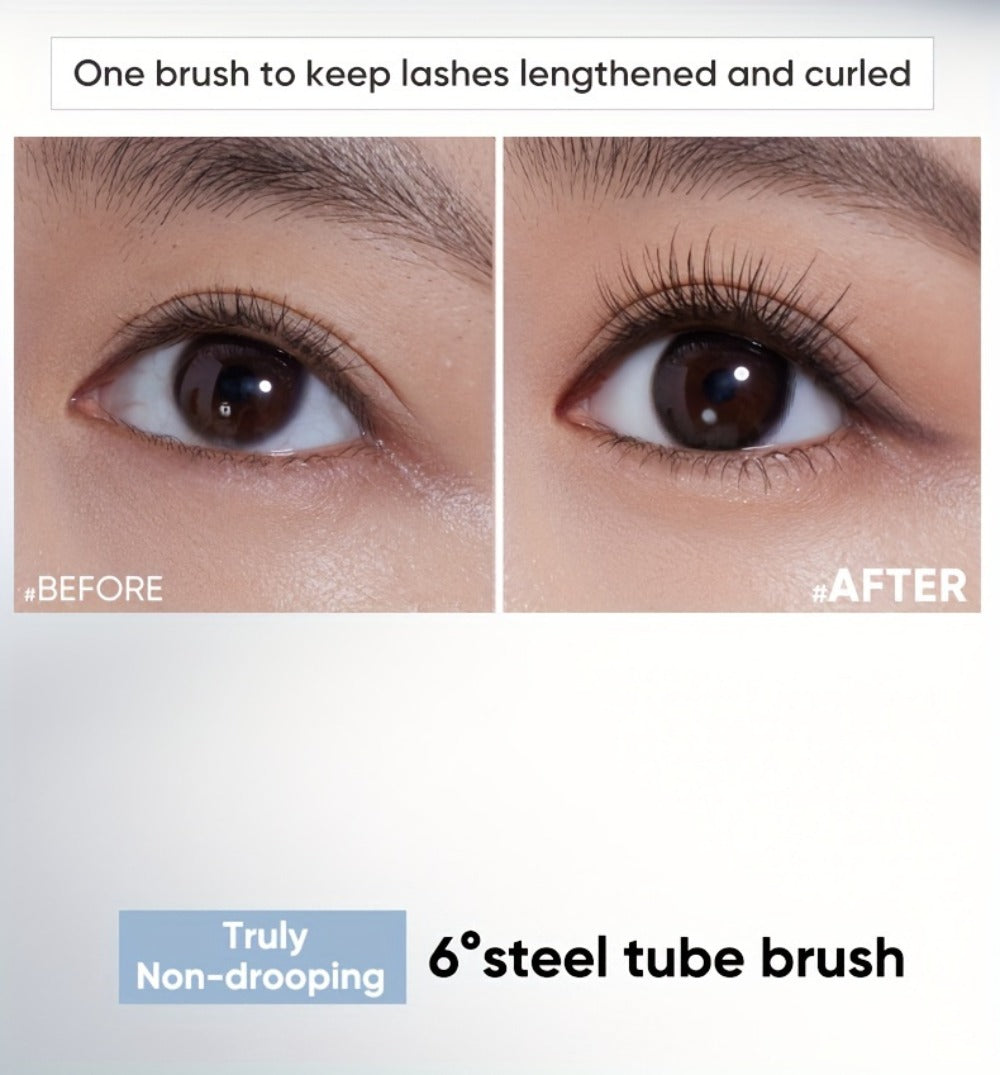 JUDYDOLL Mascara in Black or Brown with Curling or Precision Metal Applicator Designs and Slim Gray Tubes