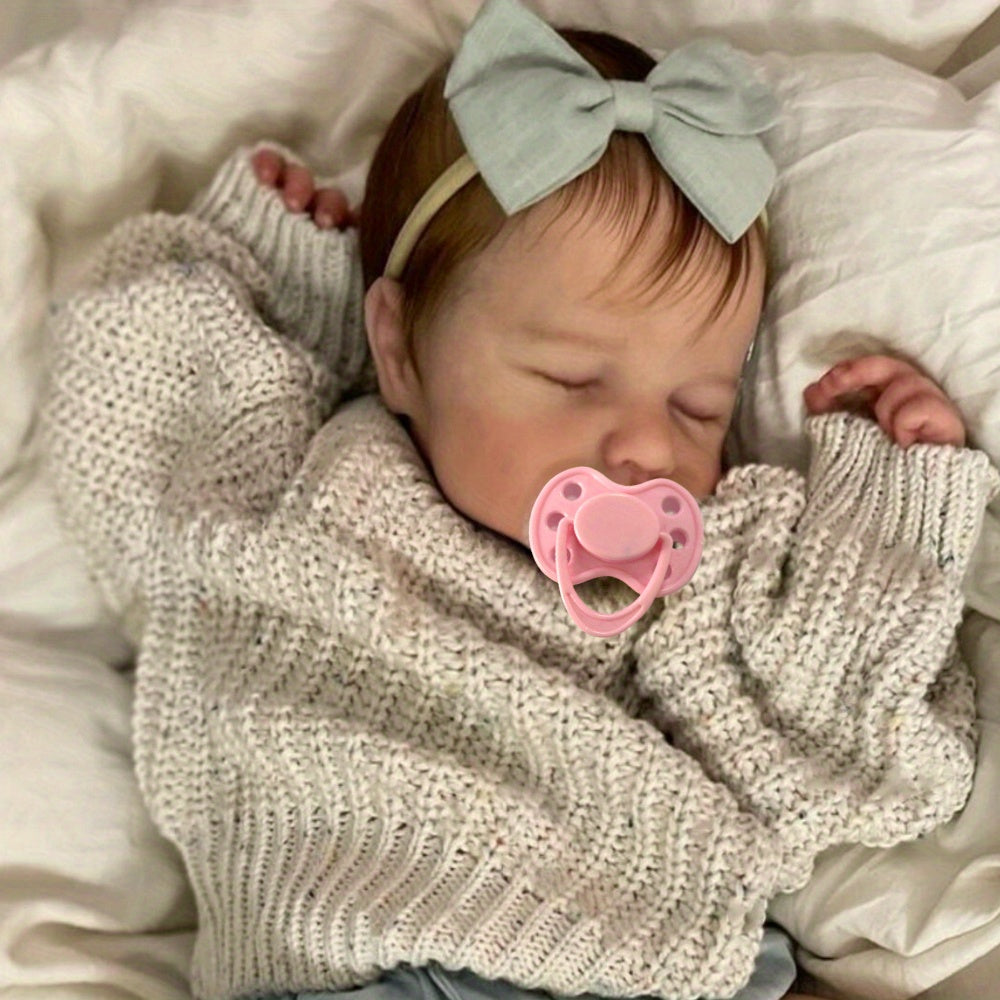 Reborn Doll, 20-Inch Sleeping Cloth-Body Figure with Vinyl Limbs, Hand-Rooted Hair and Accessories