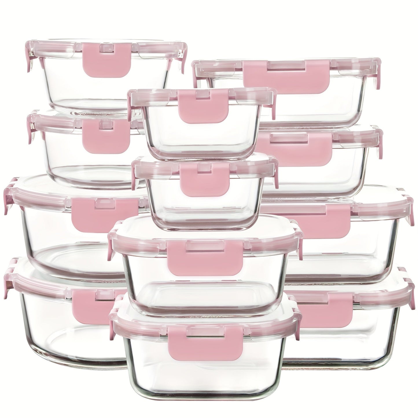 Glass Food Storage Containers with Airtight Lids - Borosilicate Glass Meal Prep Containers Set, Microwave Dishwasher Freezer Safe, BPA Free, Leak Proof Lunch Containers for Kitchen