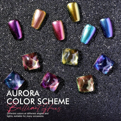 Six-Piece Holographic Nail Polish Set with Metallic Rainbow Shimmer Shades in 0.25 oz Air-Dry Bottles