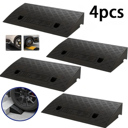 Curb Ramp Heavy Duty Plastic 3000 lb Portable Lightweight for Car SUV Motorcycle Bike Wheelchair Scooter Driveway Sidewalk Loading Dock Garage Outdoor Use Mobility Aid Ramp 2/4 Pack Black