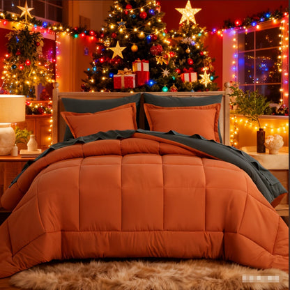 7 Piece Comforter Set Luxury Soft Fluffy Bedding All Season Bed in a Bag with Comforter Fitted Sheet Flat Sheet Pillowcases Hypoallergenic Breathable Easy Care Queen King Twin XL Full