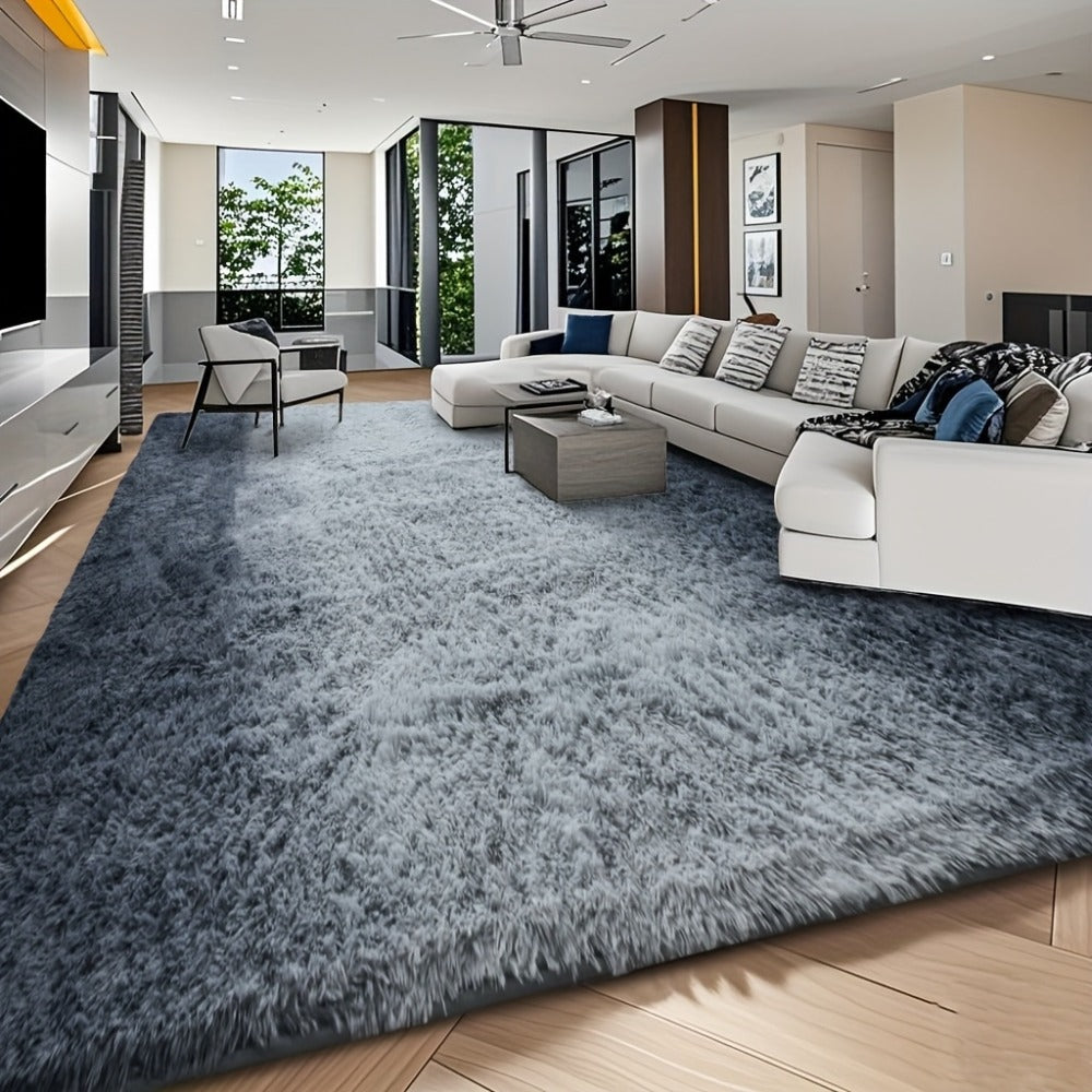 Area Rug 8x10 Plush Shag with 1.7-Inch Pile and Nine Machine-Washable Colors for Living Spaces