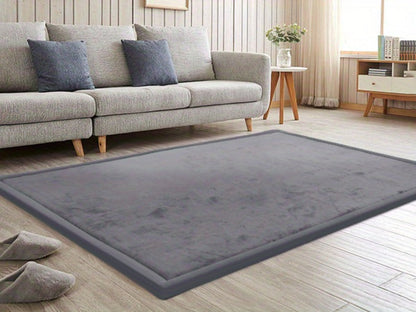 Padded Tatami-Style Area Rug in Six Solid Colors with 50-Inch Square to 79 x 118-Inch Sizes