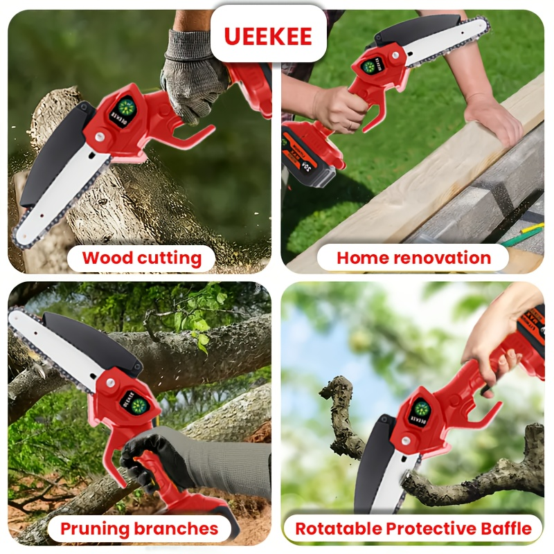 Cordless 3-in-1 Pole Saw, Mini Chainsaw and Blower Set in Yellow, Red-Black or Black Packages