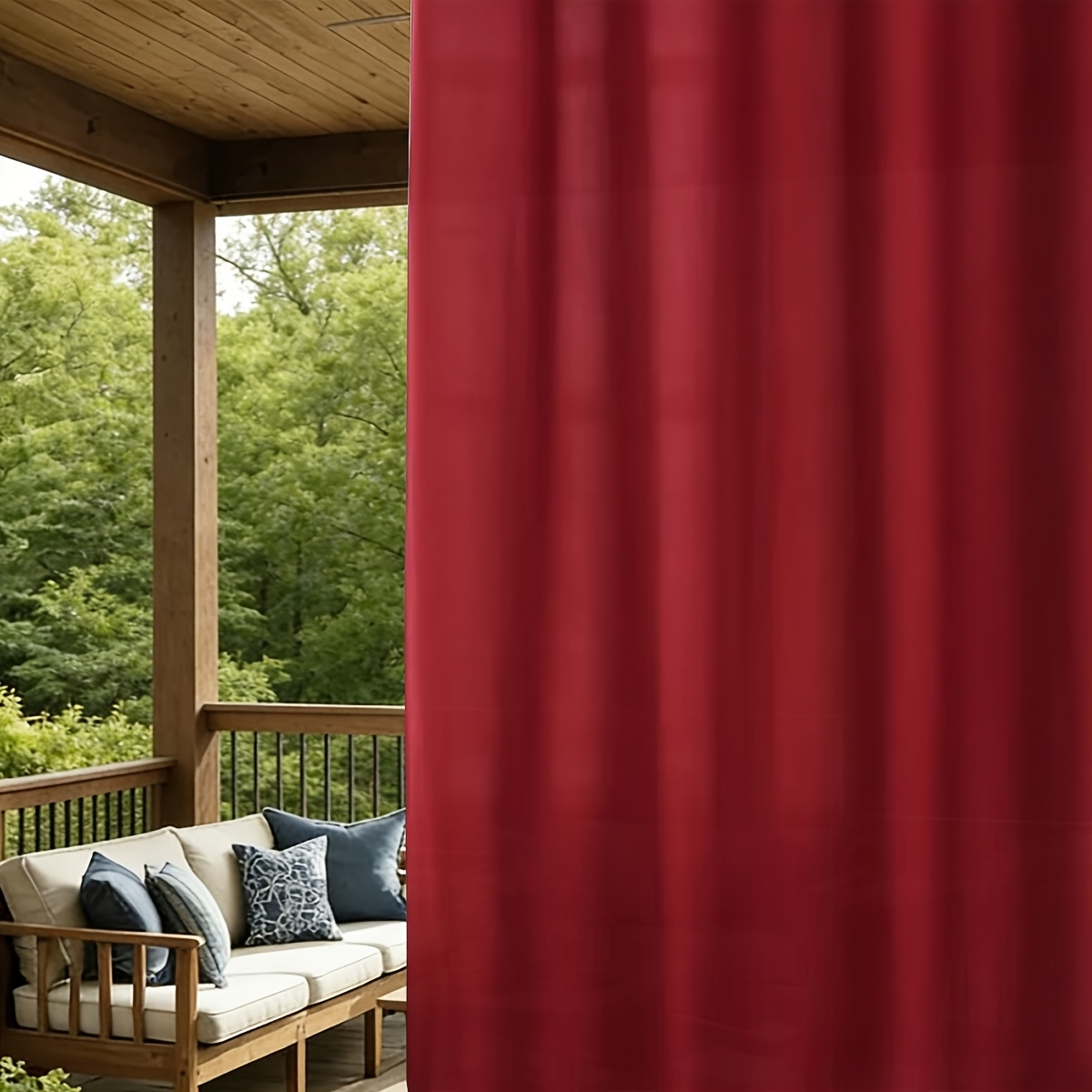 Six-Panel Sheer Outdoor Curtain Sets in Ten Colors with 37- or 54-Inch Width and Seven Length Options