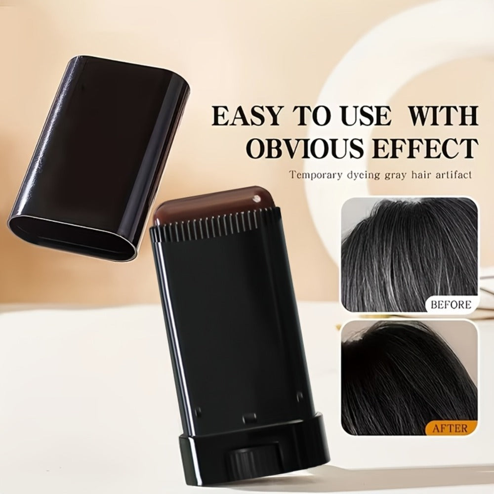 Gray Root Coverage Hair Color Stick with Comb — water-resistant Sweat-Resistant Instant Root Touch Up, Plant-Based Squalane Formula, Easy