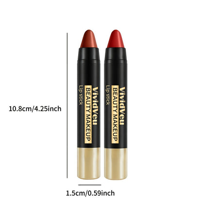 Six-Piece Lipstick Pen Set with Black-and-Gold Cases, Six Pictured Shades and 10.8 cm Stick Length