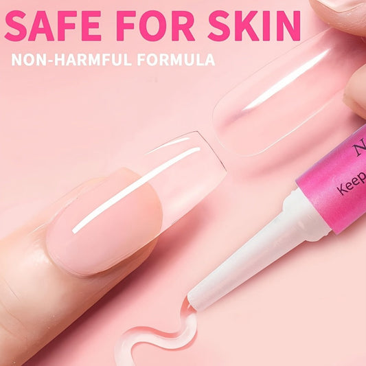 Nail Glue Set for Press On Nails Water Resistant Unscented Brush On Liquid Adhesive DIY Nail Art Enhancement Gel Formula Multi-Pack 14pcs 28pcs