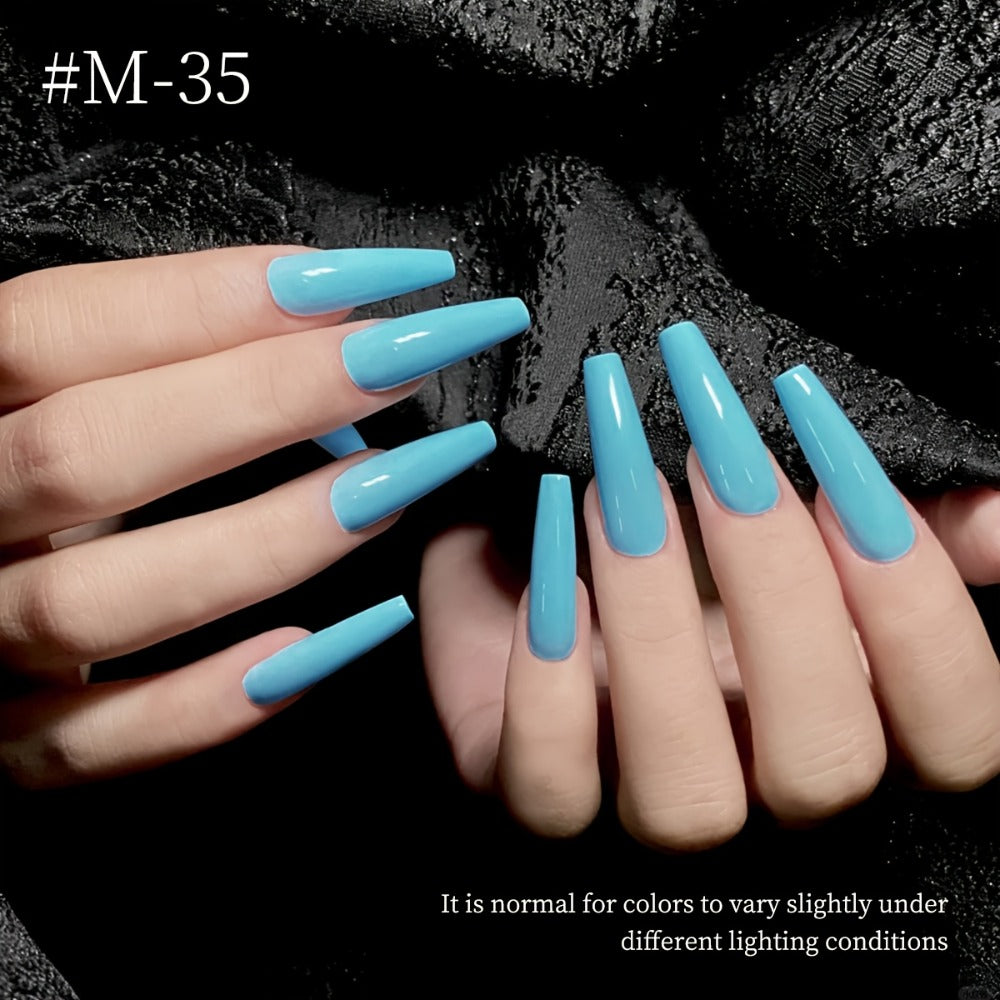 Gel Nail Polish Set with XEIJAYI Label, 6 Peacock Sky Sapphire and Navy Blue Colors for UV LED Cure