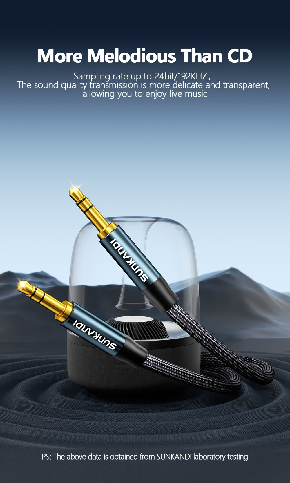 3.5mm Male to Male AUX Audio Cable, Durable Tangle-Free Stereo Cord for Car, Headphones, Speakers