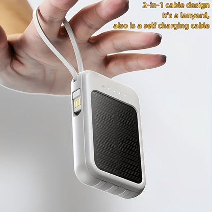 Power Bank 20000mAh with Built-In Cable Set, 20W Listed Charging and Solar or Standard Options