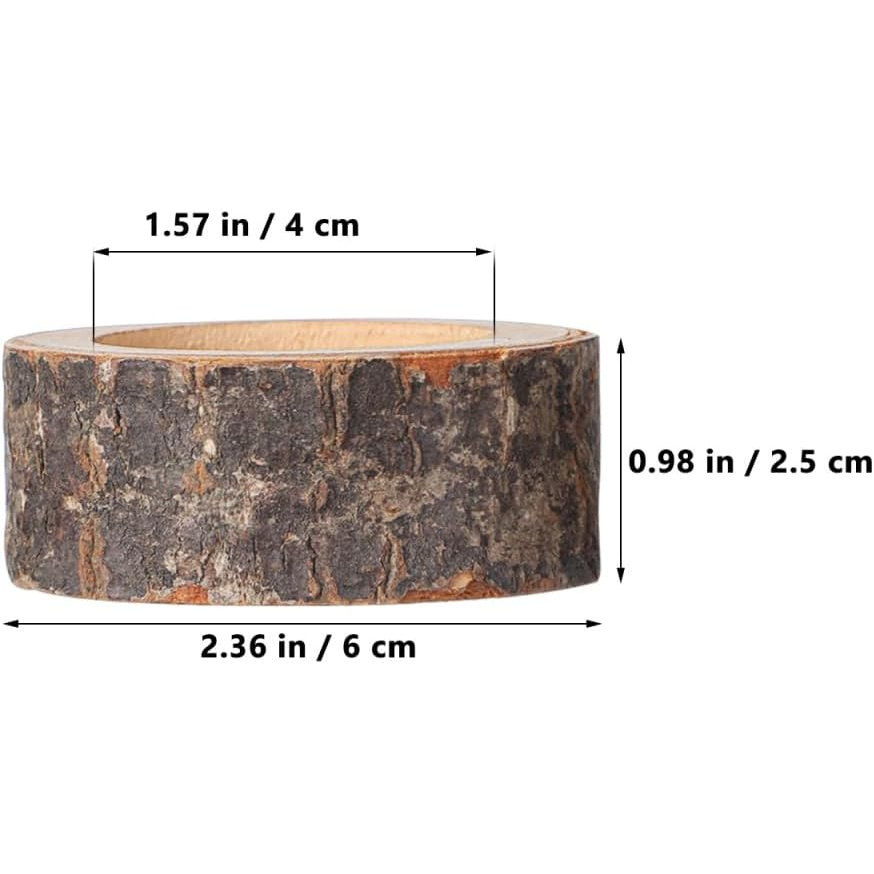 Candle Holder Set 22-Piece Birch Wood Stump Tealight Cups with 1.57-Inch Openings and Bark-Edge Finish