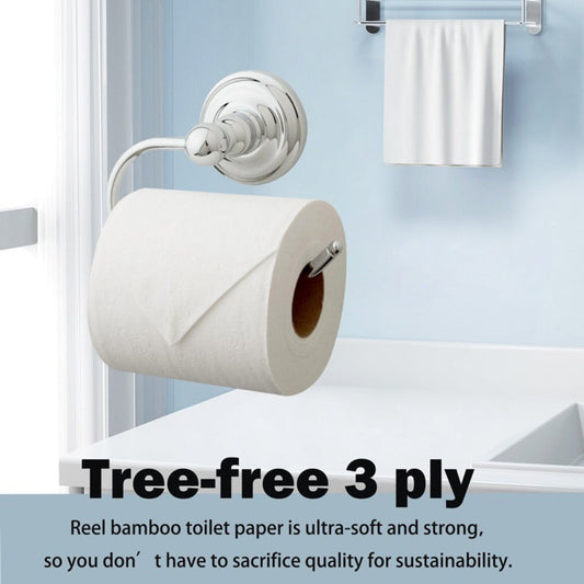 Bamboo Toilet Paper 24 Rolls 3-Ply 300 Sheets Per Roll Tree-Free Hypoallergenic Septic Safe Flushable Soft Strong Fragrance-Free BPA-Free Eco-Friendly Bathroom Tissue RV Travel Home Use