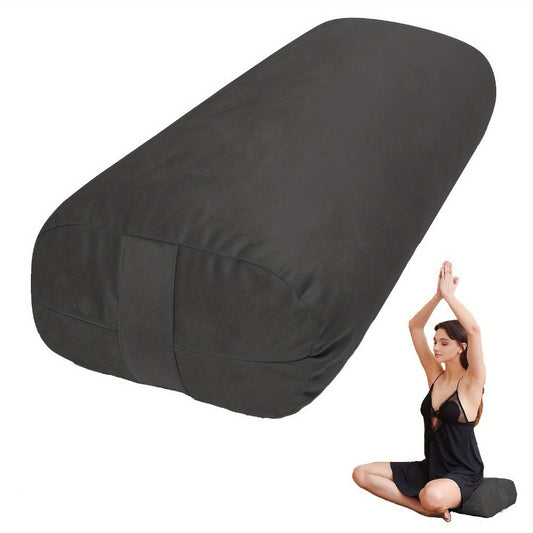 Yoga Bolster Pillow for Restorative Yoga & Meditation - Memory Foam Support Pillow with Removable Velvet Cover, Home Office Travel
