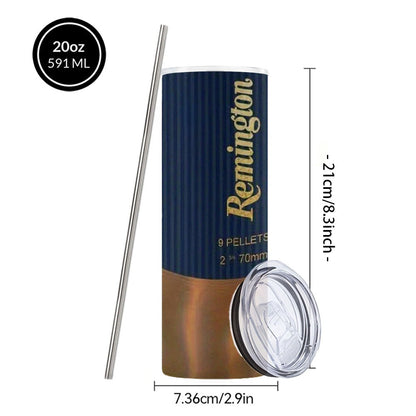 Insulated Tumbler 20oz Bullet and Hunting Graphic in Red, Green or Blue with Lid and Straw