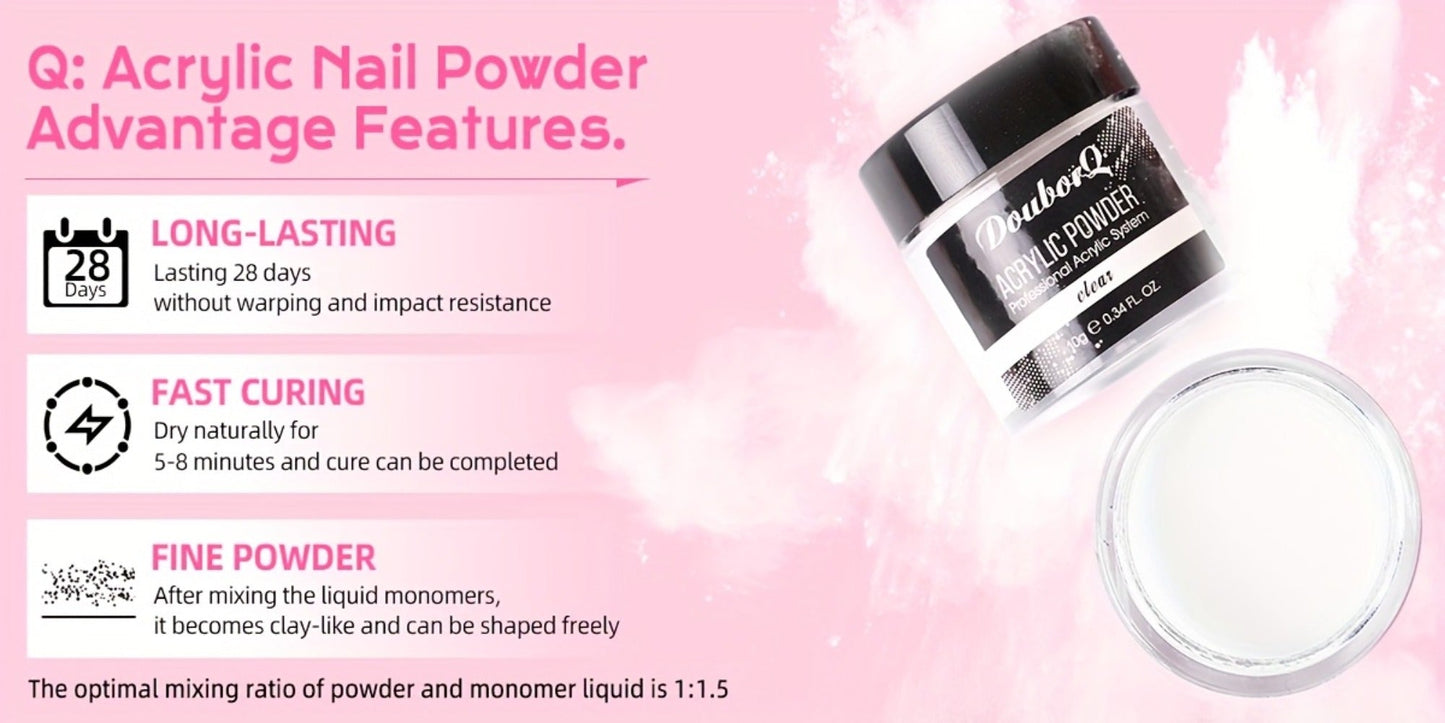 Acrylic Nail Kit with 36W UV LED Lamp, Electric Drill, Three Powders, Glitter Colors, Tips and Manicure Tools