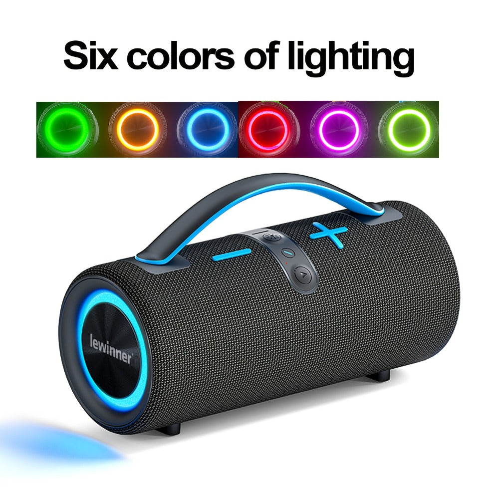 Portable Bluetooth Speaker 60W Outdoor Model with Subwoofer, Dual Speakers, 7 RGB Modes and Type-C