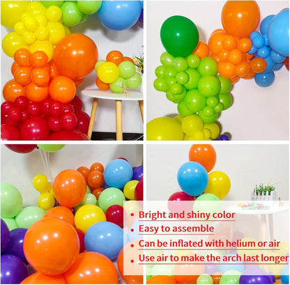 Party Decorations 422-Piece Rainbow Balloon Arch Kit with Four Balloon Sizes and Garland Accessories