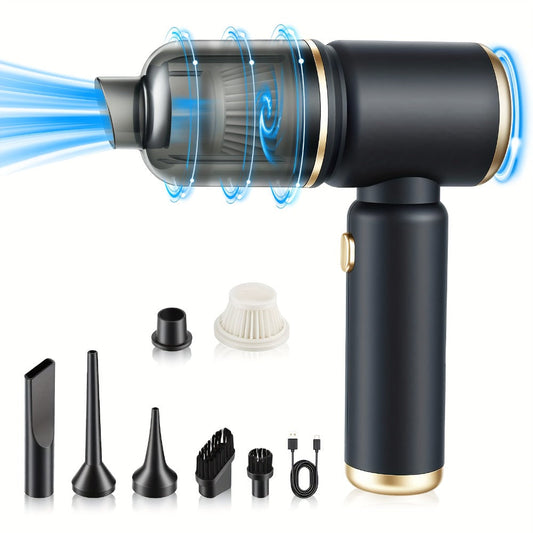 Handheld Vacuum Cleaner and Air Duster with Blow-Suction Modes, Six Attachments and Two Power Options