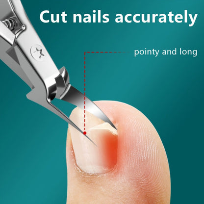 4CR13 Stainless-Steel Nail Clipper with Extended 68-Degree Right-Angle Blade and Silver Finish