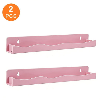 Iridescent Acrylic Wall Display Shelves in Two- or Four-Piece Sets with Pink and Multicolor Options