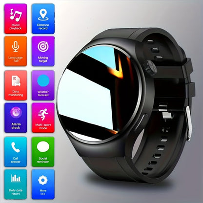 Round Smartwatch 2.01" Extra Large Screen with Wireless Calling, 100+ Sport Modes, Sleep Monitor Heart Rate, Built-in Games Weather Calculator Pedometer, Unisex Smart Watch for Men Women – Black Silver 5 Styles