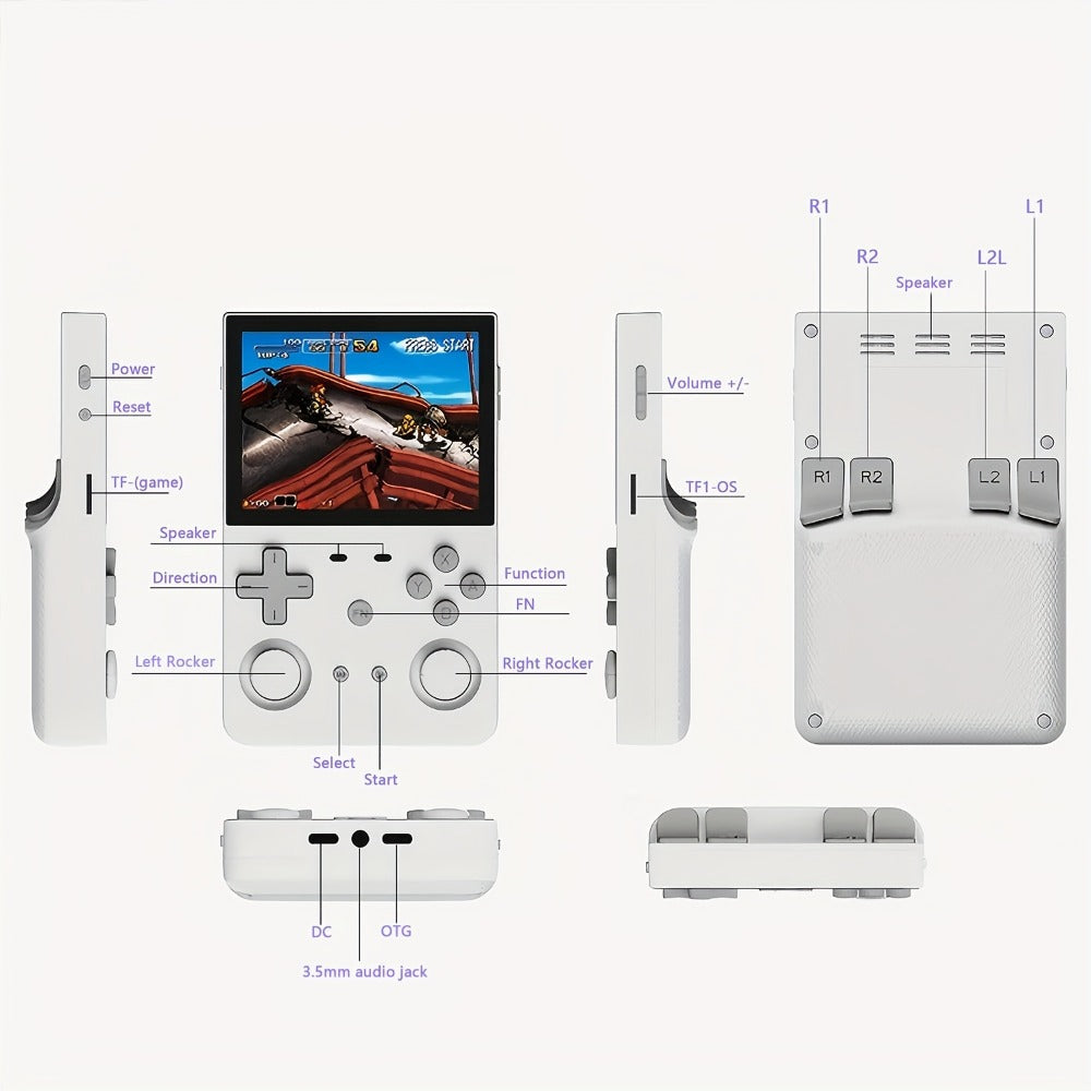 Handheld Game Console L35 with 3.5-Inch IPS HD Display, Open-Source Linux & 64GB/128GB Storage Options