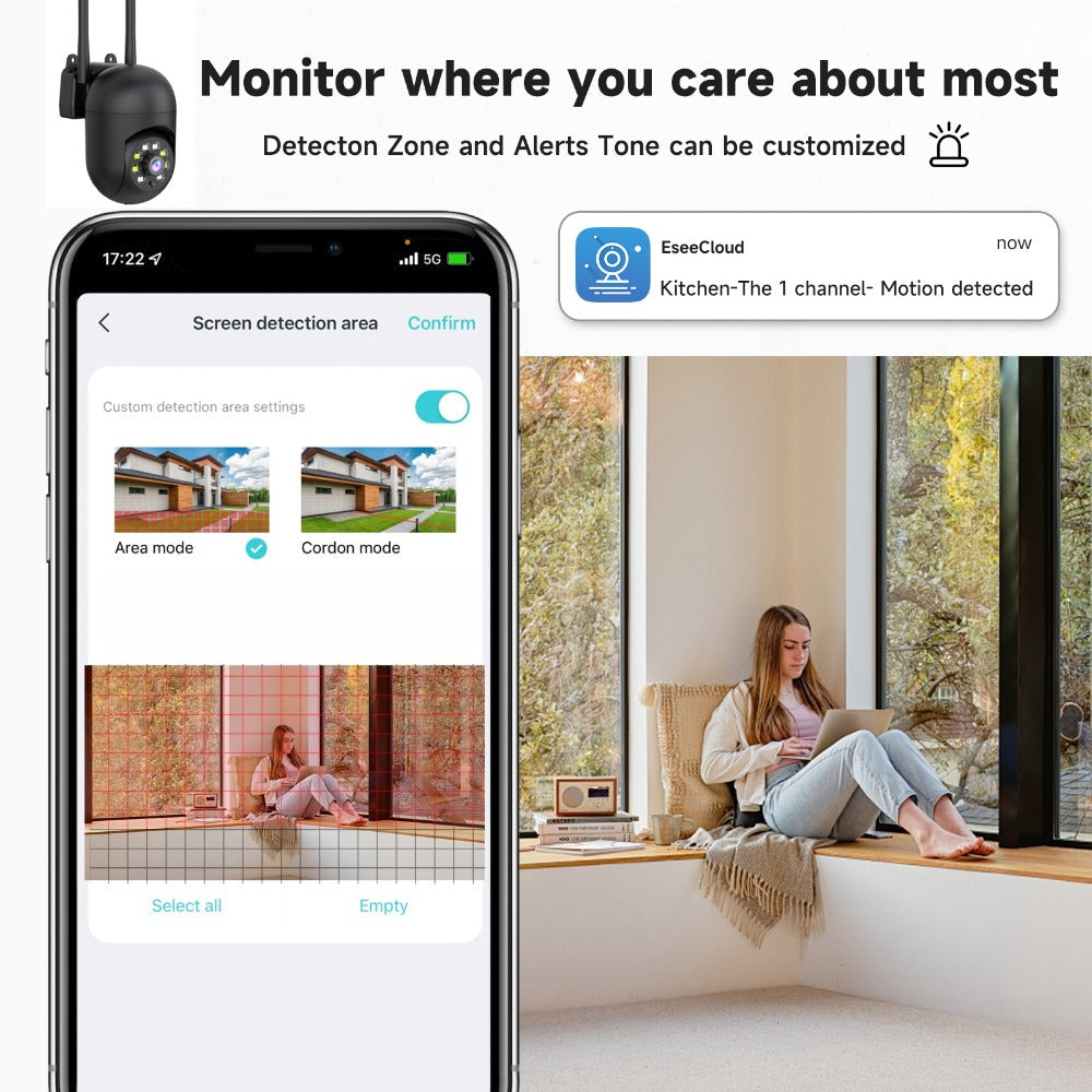 3MP AI Indoor Security Camera 4 Pack – Dual Band 2.4G/5G WiFi, AI Motion Detection with Audio Alert, Full-Color Night Vision, Two-Way Audio, Cloud Storage, Wall Mount Home Surveillance System