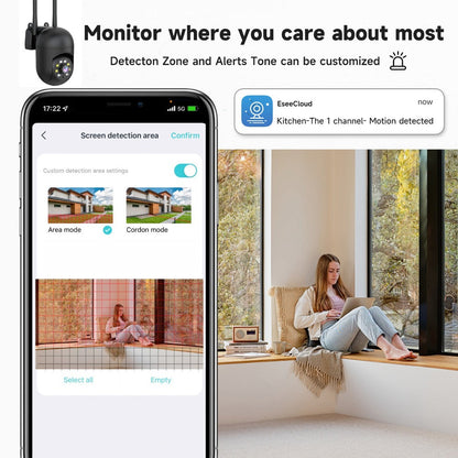 3MP AI Indoor Security Camera 4 Pack – Dual Band 2.4G/5G WiFi, AI Motion Detection with Audio Alert, Full-Color Night Vision, Two-Way Audio, Cloud Storage, Wall Mount Home Surveillance System