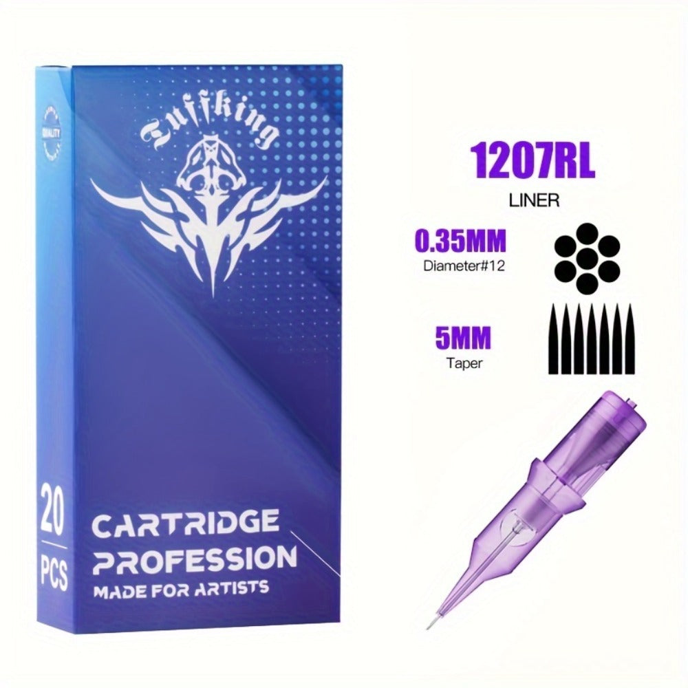 Disposable Tattoo Needles Mixed Size Sterilized RL RS M1 0.35mm – Safety Tattoo Needle Set for Tattoo Artists and Beginners, Body Art Supplies 30 40 100 Piece Bulk Pack