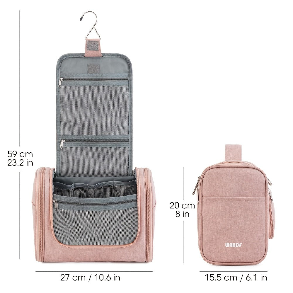 Toiletry Bag Hanging Multi-Pocket Shower Organizer with Metal Hook, Carry Handle and Seven Print Options