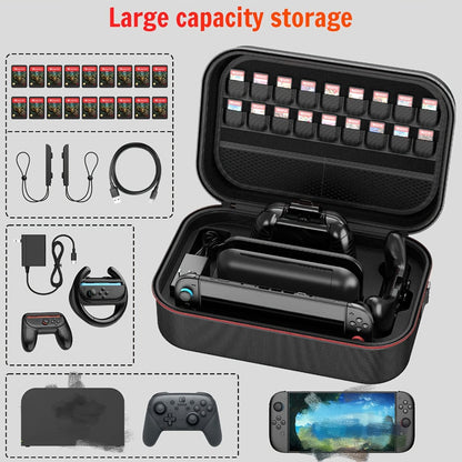 Nintendo Switch 2 Storage Bag XL – Durable Nylon Carrying Case with Card Slots, Shoulder Strap & Game Accessories Organizer, Perfect Gift for Gamers
