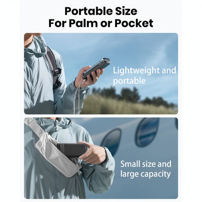 Power Bank 20000mAh with Dual USB Output, USB-C and Micro Input, 5V/2.1A and Digital Display