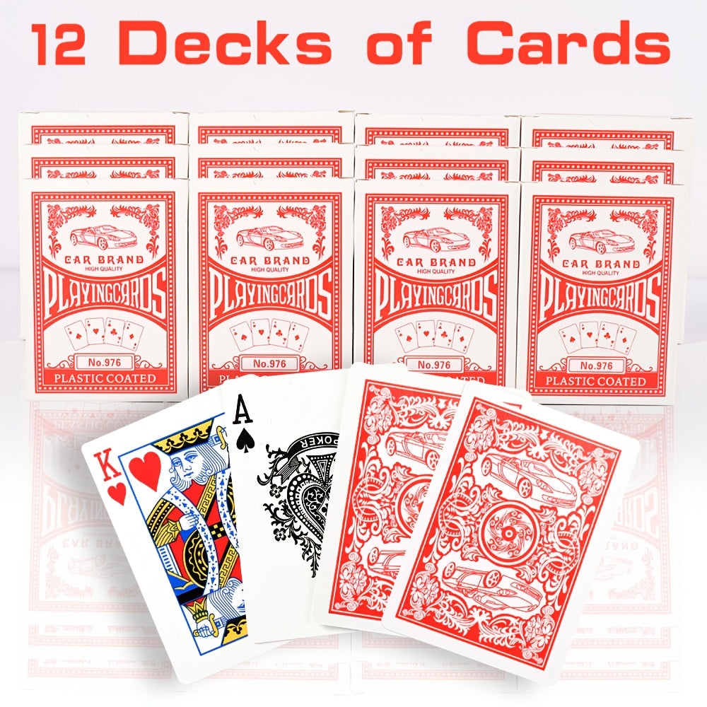 Bulk Playing Card Set with 6-, 12- or 24-Deck Options in Red, Blue or Mixed Color Packs for Group Games