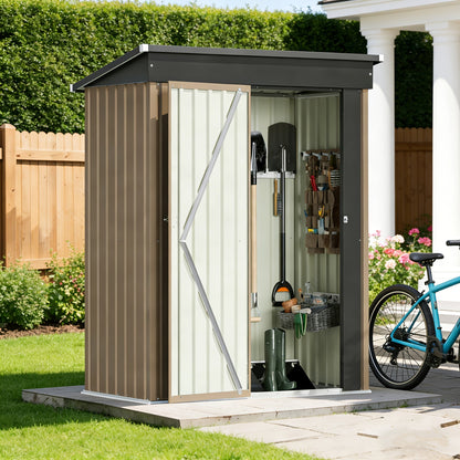 Garden Storage Shed | Metal Lockable Tool Backyard Waterproof Compact