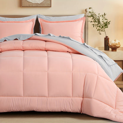 7 Piece Comforter Set Luxury Soft Fluffy Bedding All Season Bed in a Bag with Comforter Fitted Sheet Flat Sheet Pillowcases Hypoallergenic Breathable Easy Care Queen King Twin XL Full