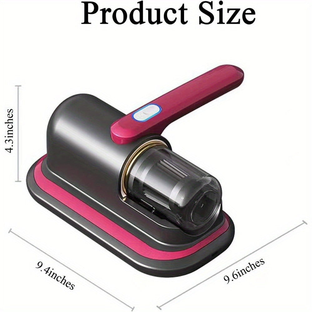 Cordless Mattress Vacuum Cleaner with 9.6 x 9.4-Inch Body, Clear Dust Cup and Purple Checkout Option