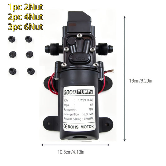 12V Self-Priming Water Pump 130PSI - High Pressure Portable Electric Pump for Car Wash, RV, Camper Van & Water Pressurization (1/2/3 Pack)